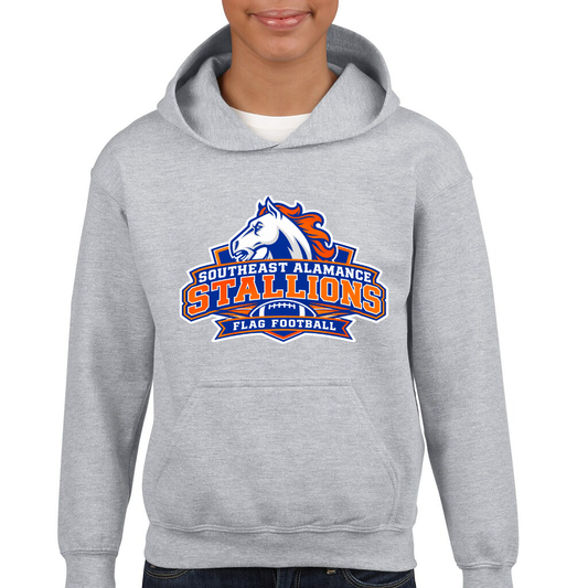 SE Flag Football stallion youth hoodie