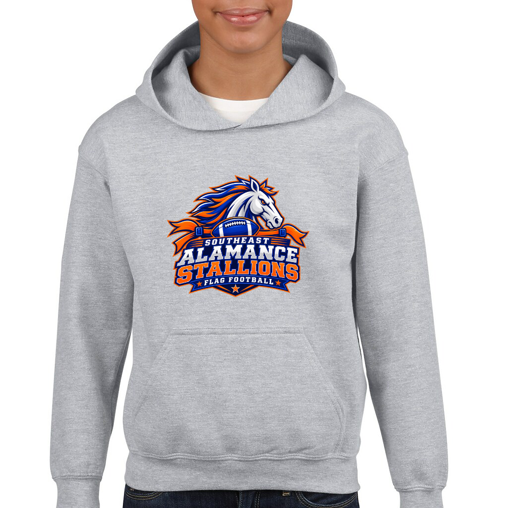 SE Flag Football stallion youth hoodie