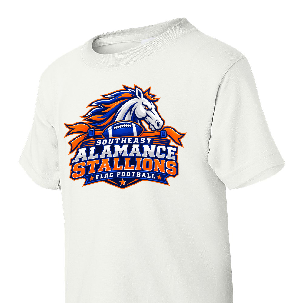 SE Flag Football stallion youth tshirt