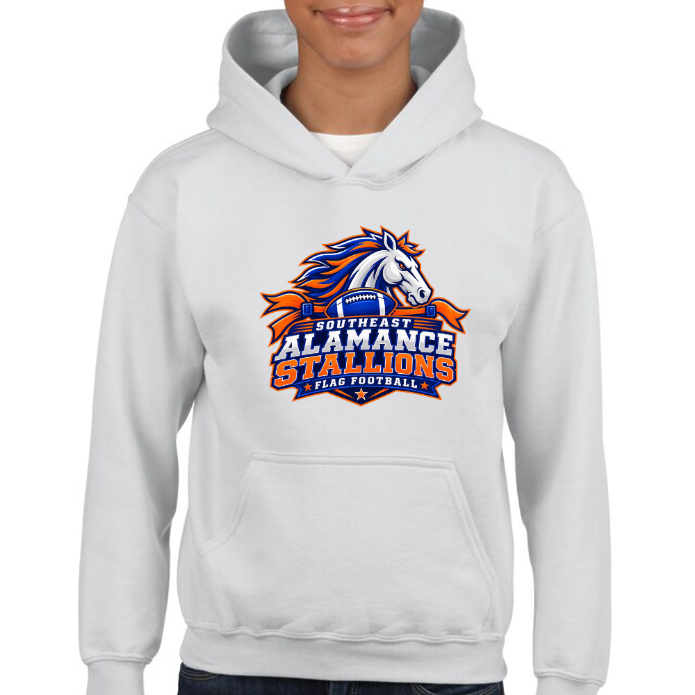 SE Flag Football stallion youth hoodie