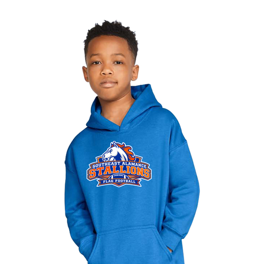 SE Flag Football stallion youth hoodie
