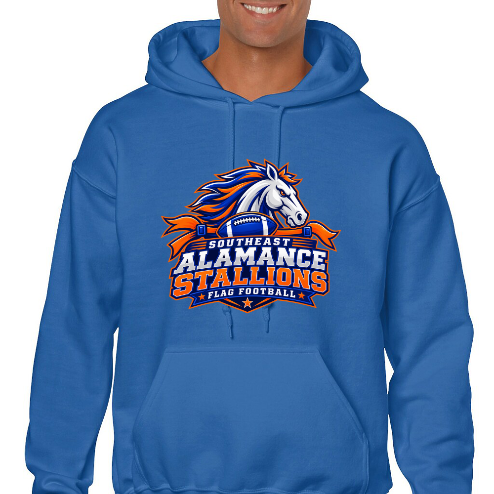 SE Flag Football stallion hoodie