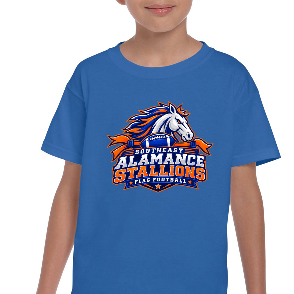 SE Flag Football stallion youth tshirt