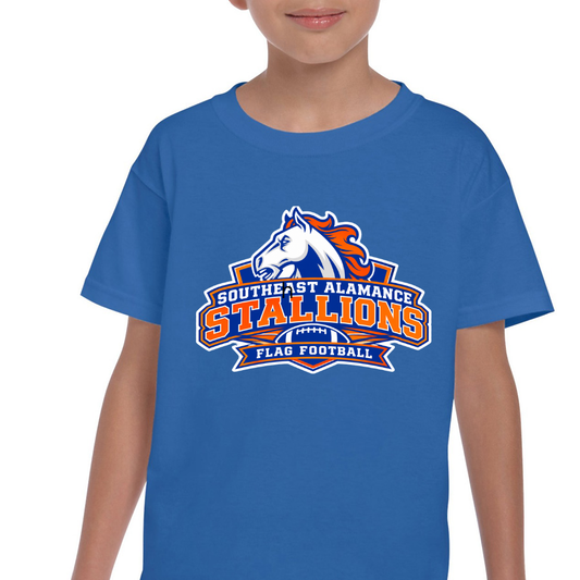 SE Flag Football stallion youth tshirt